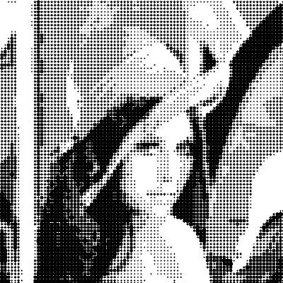 Lena in halftone